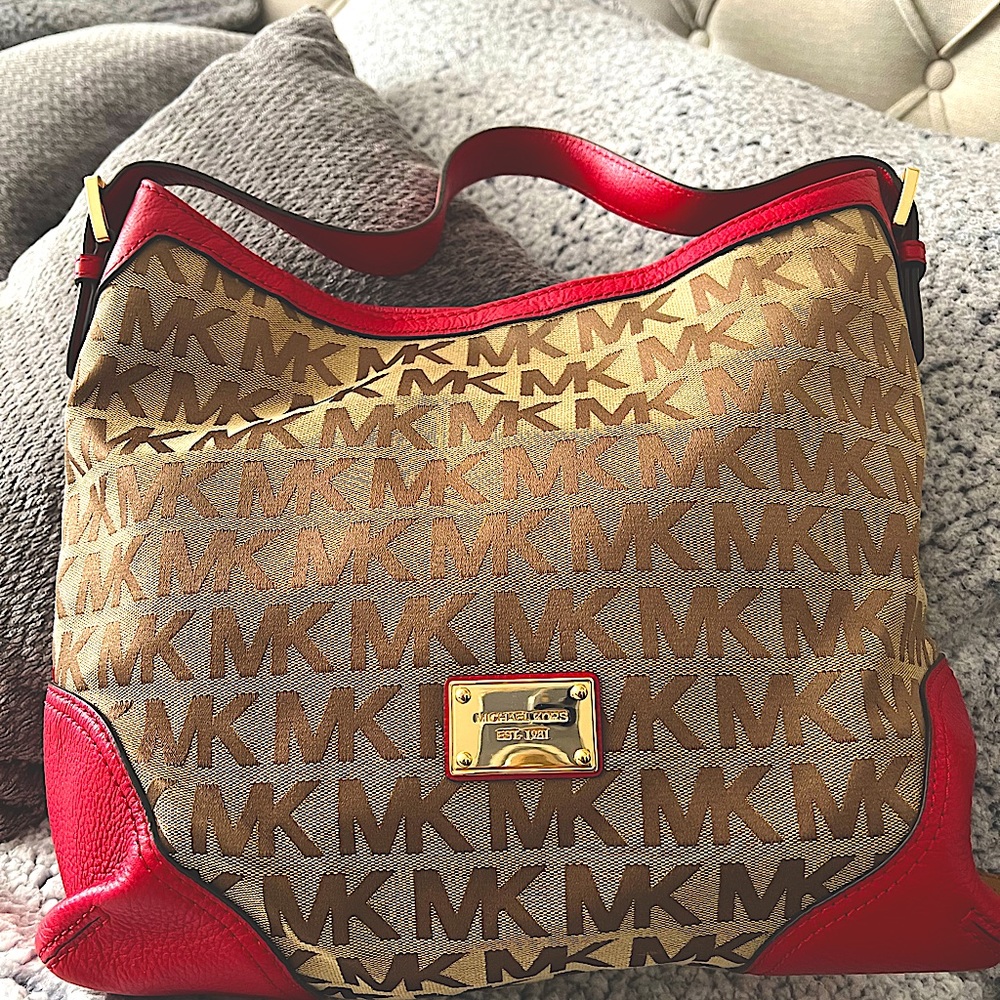 Michael Kors Millbrook red/beige Hobo bag